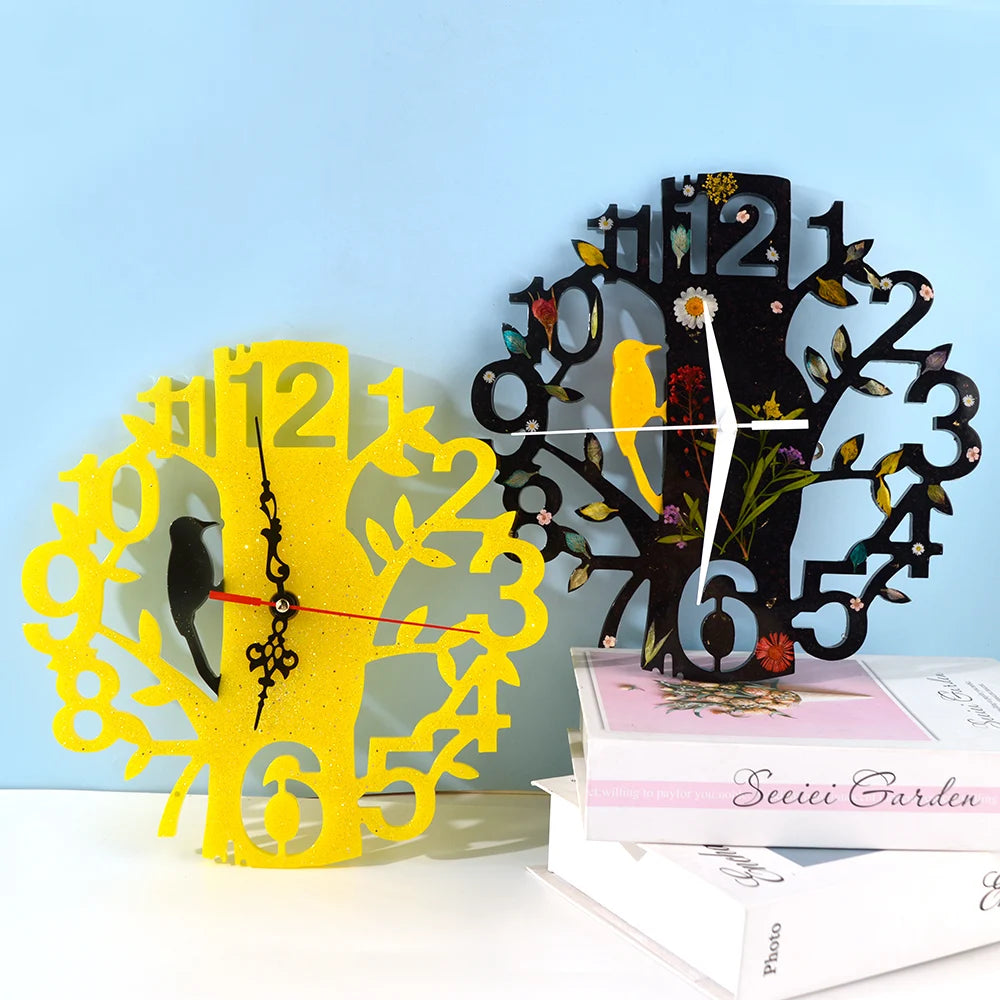 DM159 DIY Epoxy Wall Clock Mold Large Small Size Homemade Material Alarm Clock Resin Mirror Silicone Mould