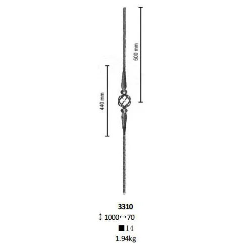 Ornamental Components Elements Iron Railing Pickets for Staircase Handrail Railing Balustrade Balcony Gate Fence