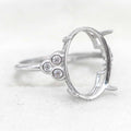 Sterling Silver 10*14mm Semi Mount Ring Empty Frame Blank Support Setting S925 Base Holder Without Center Stone for DIY Inlay