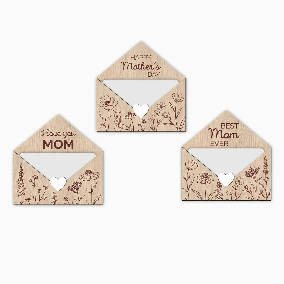 Pafu Romantic Gift Card Personalised Creative for Lovers and Friends SVG Laser Cut File Engraved DIY Envelope Gift Card Holder