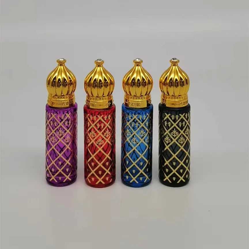 Mini Arabian Dubai Blue Black Color 6ml 8ml Round Roller Ball Perfume Bottle Car Fragrance Essential Oil Bottle