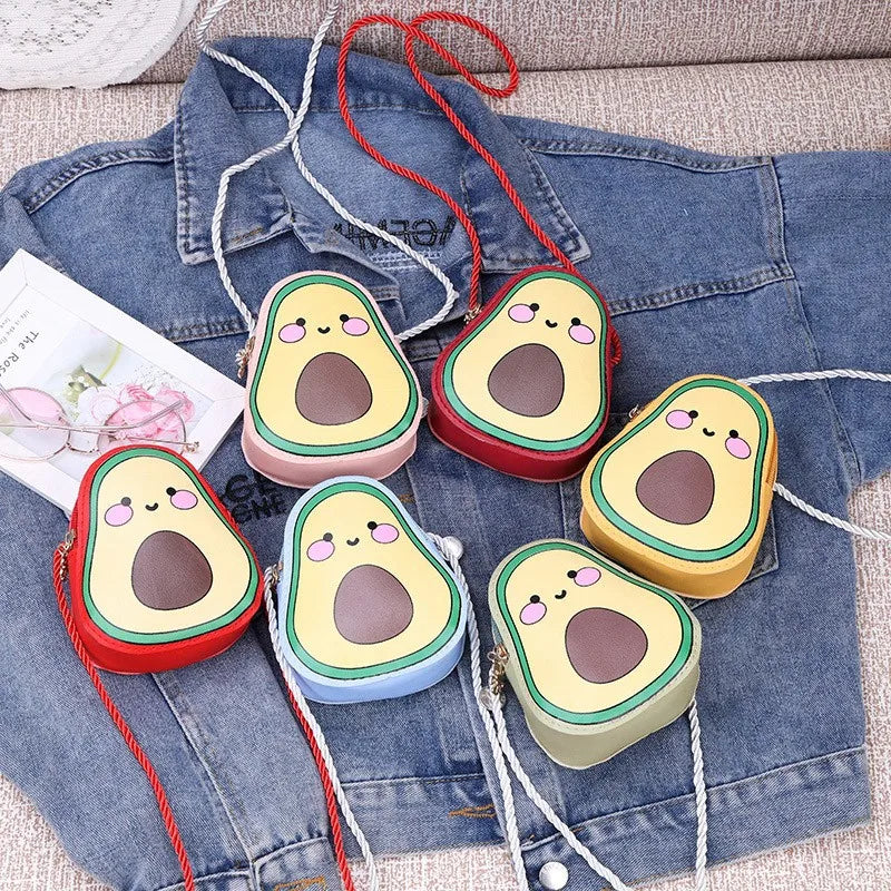 Kids Mini Small Bag Cute Cartoon Avocado PU Girls Toddler  Children Shoulder Bag Party Bags