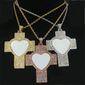 RubySub 2021 New Hip Hop Men Cross Necklace Sublimation Necklace Sublimation Jewelry Blanks