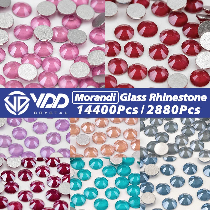VDD New Morandi-Color Wholesale 14400Pcs/2880Pcs SS6-SS30  Glass Rhinestone Crystal Flatback Strass Stone Glitter Diamond