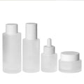 Hotsale Luxury 50ml Glass Cream Bottles and Jars Thick Bottom Cosmetic Serum Lotion Pump with Dropper Sealing Boxed