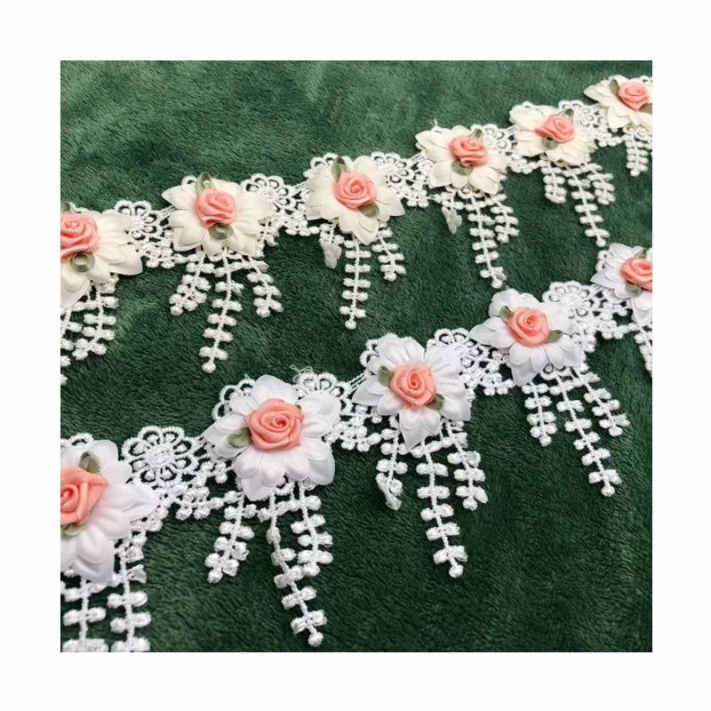 DIY Petal Tassel Hollow Water Soluble Curtain Headwear Dress Children's Dress Hem Embroidered Lace DD02