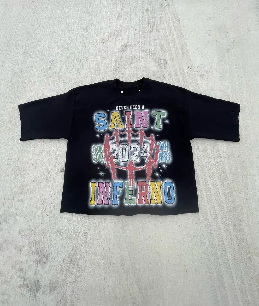 Summer  Custom Heavyweight Cotton T-shirt Screen Print Oversized Tshirts Graphic Vintage Boxy Fit Cropped t Shirt Mens