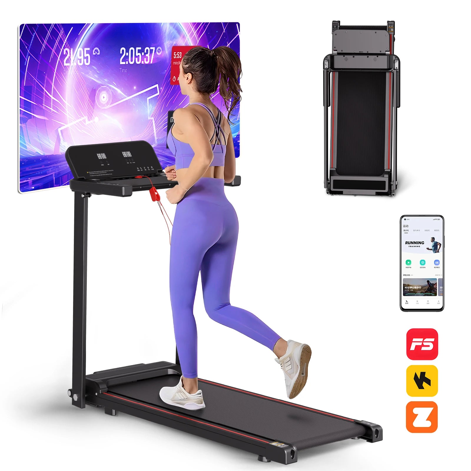 2026 Professional Folding Electric Treadmill for Home Gym Silent Motorized Running Machine Wholesale OEM/ODM Fitness Equipment