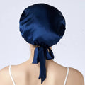 Custom Women Adjustable Luxury 100% Real Silky Reversible Soft Hair Edge Wraps Head Sleep Cap Hat Mulberry Silk Bonnets With Tie