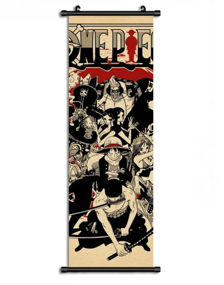 25*75CM Retro Yellowing OP Wanted Wall Art Canvas One Pieces Luffy Poster