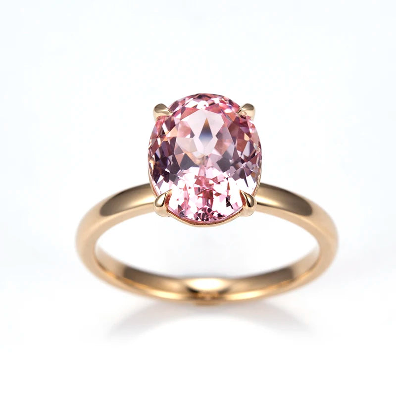 Gemstone Jewelry MSR-1344 18K Gold Engagement Ring Oval Cut Lab Grown Gemstone Ring