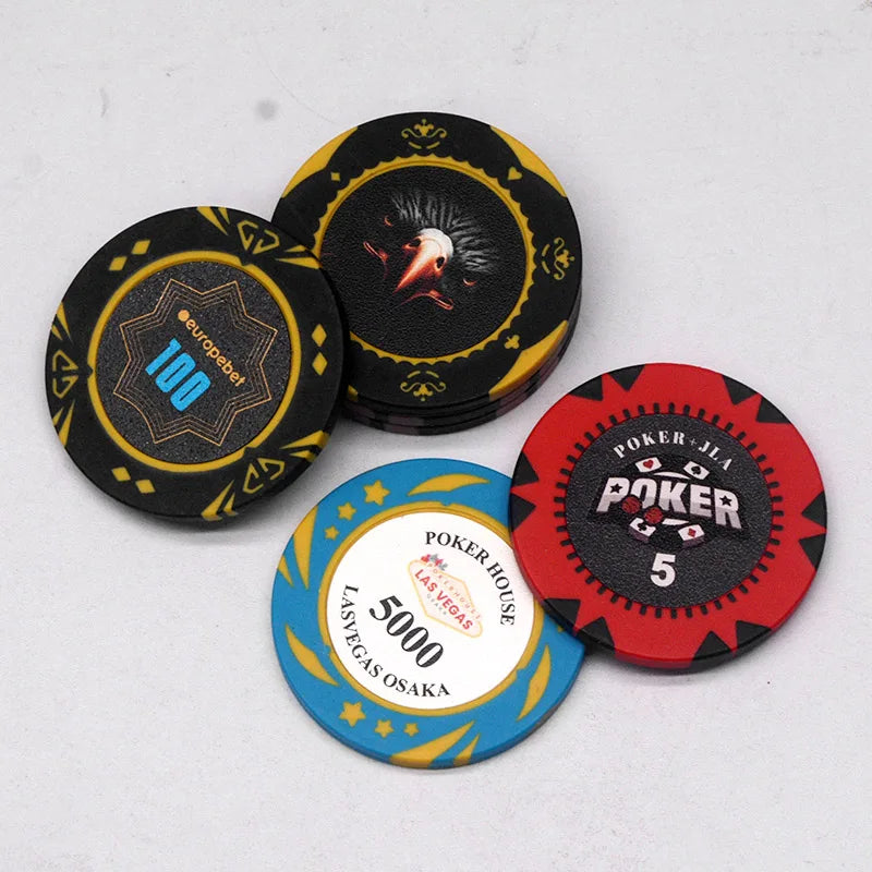 Factory Hot Selling Poker Chips Set 500 Pieces Per Set 39mm*3mm Chips 10g Each Ceramic Material Gambing Poker Ept Chips Set