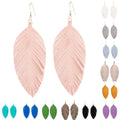 26 Multi Colors Handmade Lightweight Soft Velvet Leather Tassel Drop Earrings Faux Leather Feather Earrings