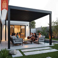 Bioclimatic Aluminum Waterproof Louvre Roof Motorized System Outdoor Garden Gazebo Patio Backyard Terrace Pergola