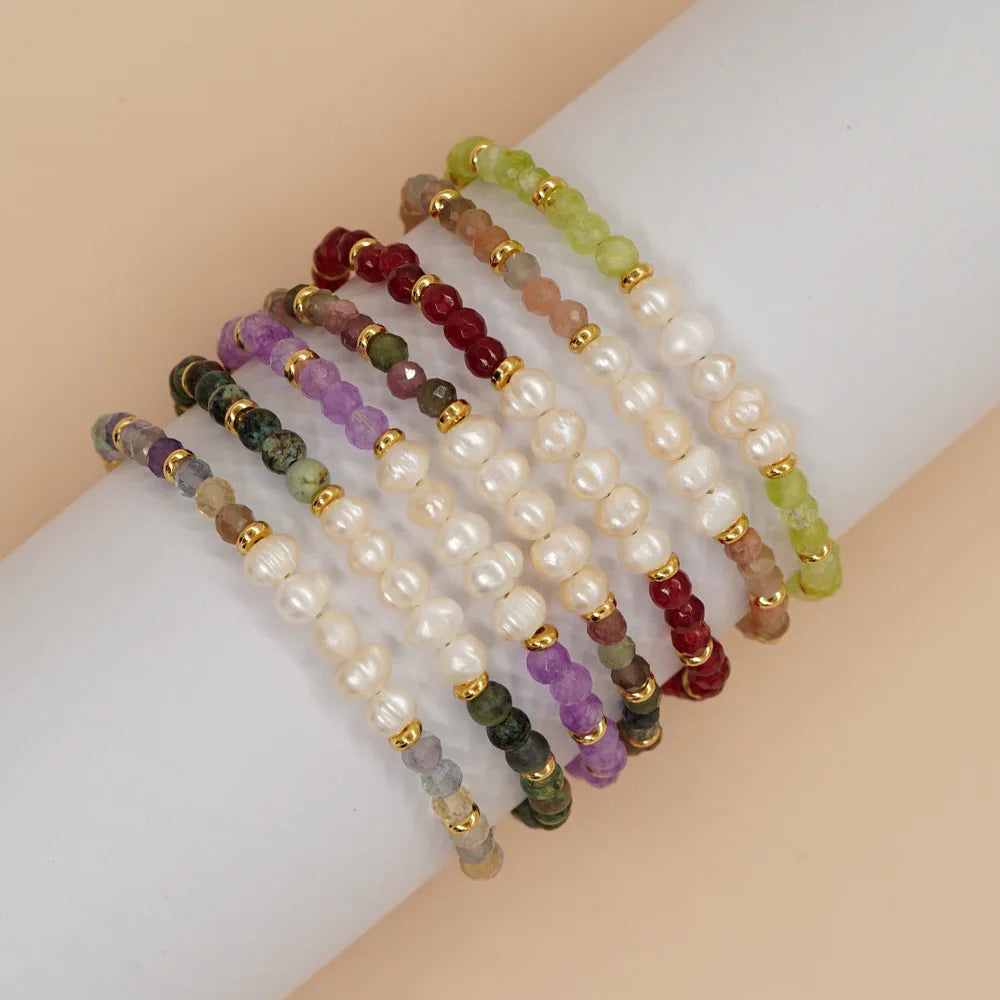 Factory Supply Adjustable Genuine Beaded Bracelet Multi-Style Non-fading Stackable Healing Hand Chain for Birthday Presents