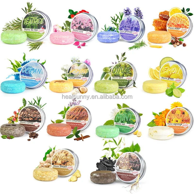 Private Label Custom Ginger Vegan Hair Care Herbal Handmade Solid Shouwu Shampoo Soap Organic Shampoo Bar Soap