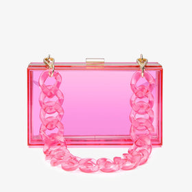Wholesale 2023 Ladies Transparent Acrylic Evening Clutch Bag Chain Trendy Women's Clear Acrylic Handbag Crossbody Evening Bag