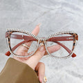 Ins Trend Cat Eye Frames Classic vogue Anti Blue Light Glasses Women High Quality Luxury Diamond Eyeglasses Custom logo