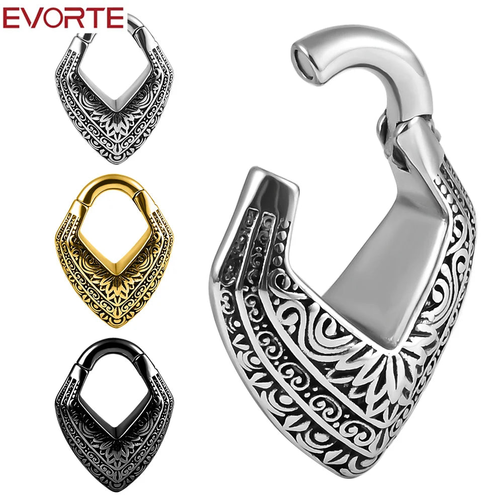 Evorte 10pcs 5mm Stainless Steel Ear Weights Hangers Taper Stretcher Tunnel Plug Gauge Expanders Piercing Earring Body Gold
