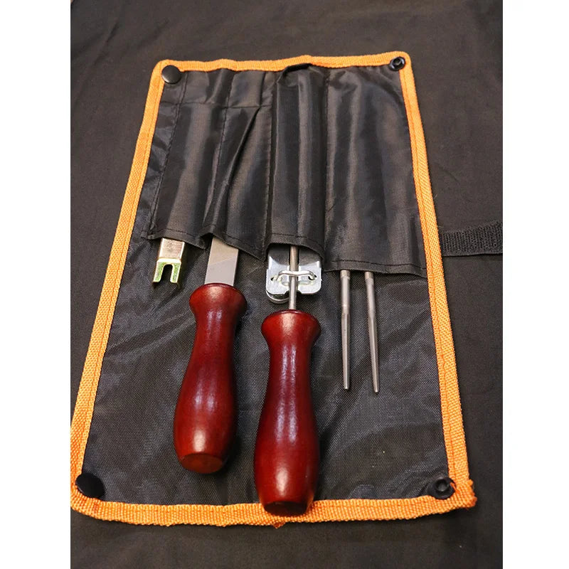 Hot Sale Steel Files Set with  Chain Saw File Oil Saw File Canvas Bag Set Wooden Handle Grinding Chain File Set