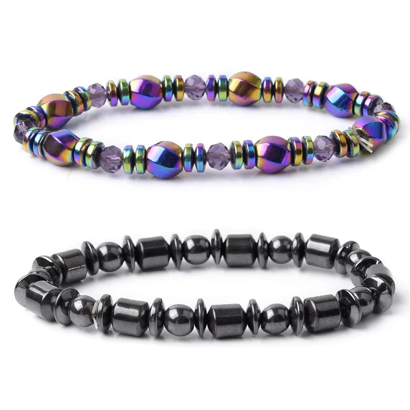Hot Sell Bracelet Hematite Fashion Glitz Phantom Color Geometry Shape Special Shape Hematite Beads Natural Beads Hematite Charm