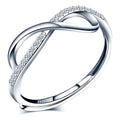 S925 Silver Simple Adjustable Rings Infinity Zircon Rings