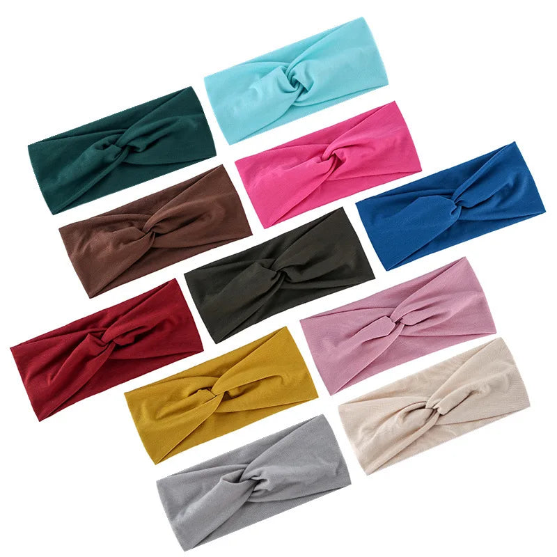 Multi Colors Sport Elastic Headband Cheap Good Quality Plain Color Yoga Headbands Sweatbands