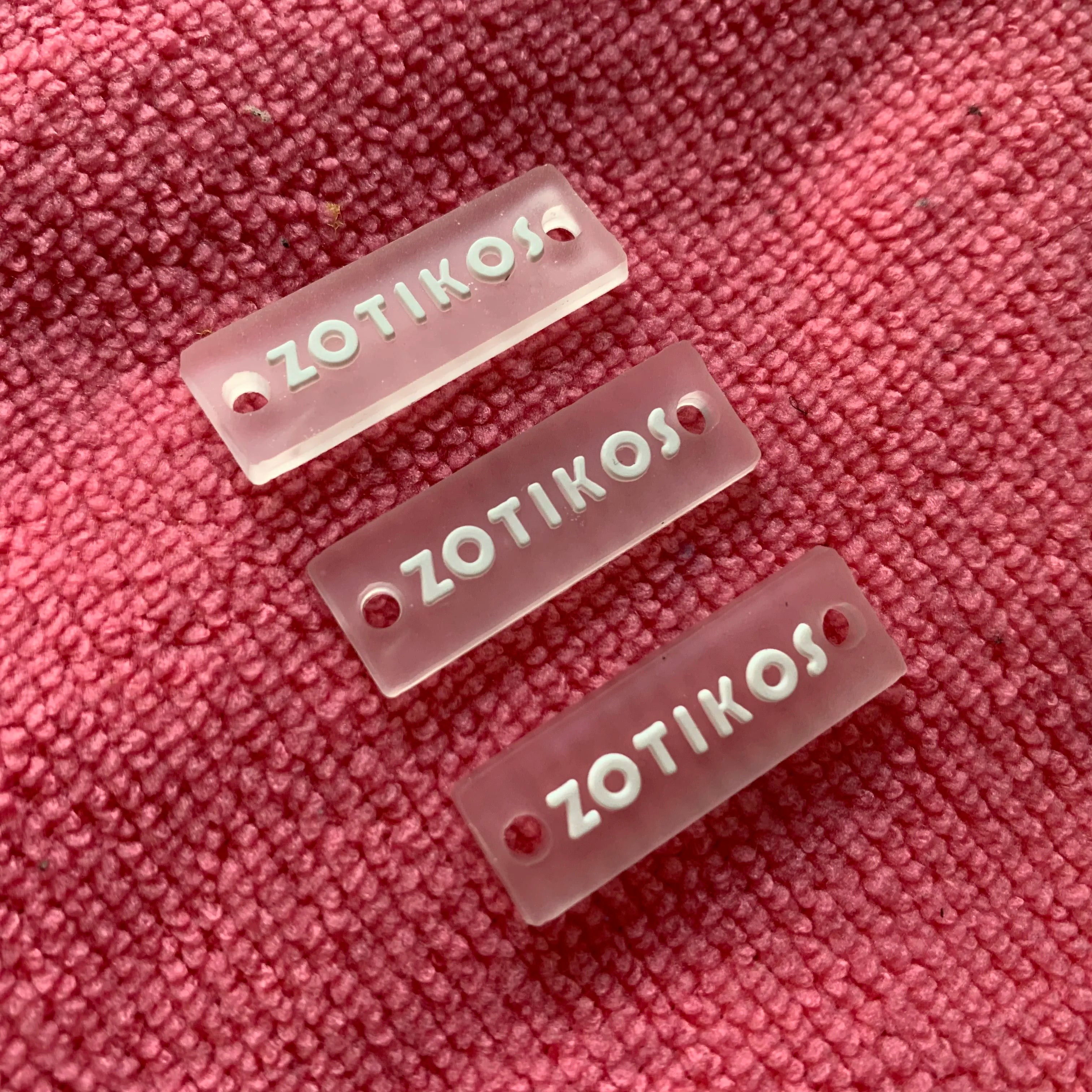 Custom Private Brand Transparent Plastic Rubber Label With Sewing Holeswaterproof clear PVC Label for Swimwear