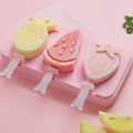 Hot Selling DIY Cartoon Design Ester Bunny Ice Cream Popsicle Silicone Molds Tray With Cover and Wooden Sticks/