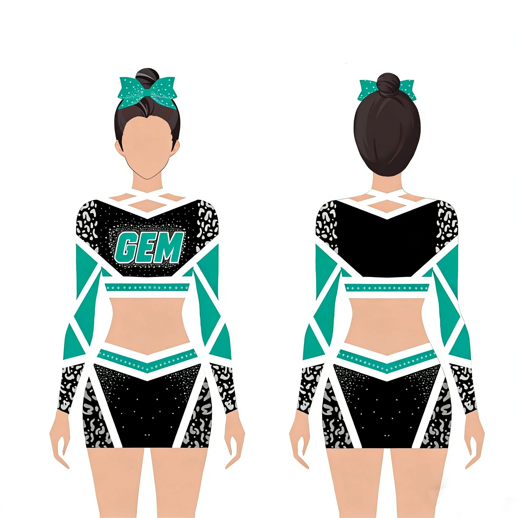 Custom Made Polyester Spandex Breathable Lightweight Leopard Sublimation Printing Red Black Cheerleading Uniforms for Allstar