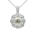 S925 Silver Dainty Necklace Jewelry Flower Pendant Charm with Pendant Chain and Pearl Necklace Women