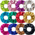 Wholesale 12pcs Sparkle Metallic Silver Hair Scrunchies Shiny Gold Ponytail Holder Hairbands for Women Girls Hair Accessories