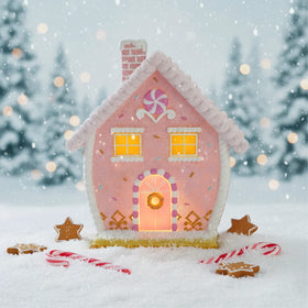 Resin LED House Christmas Gingerbread House CHRISTMAS DECORATION 2024 Lighted Gingerbread Christmas Candy House