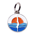 Custom Made Jewelry Enamel logo Round Charms Bracelet Decorative Accessories hang Tags Pendant for Necklace