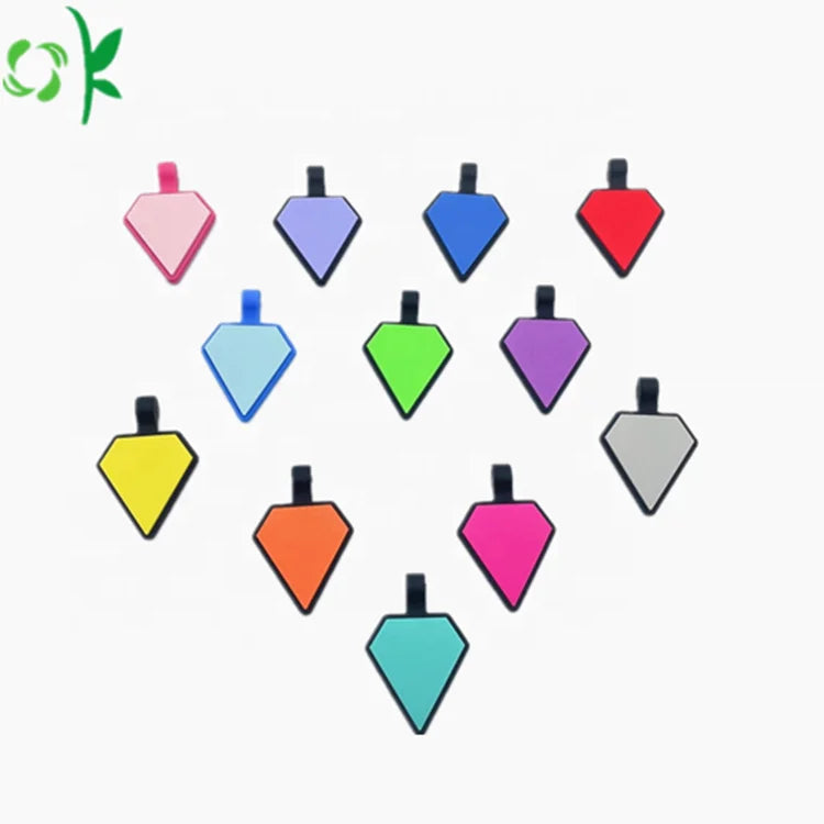 OKSILICONE Wholesale Polygon Design Double Sided Silicone Multicolor Cat and Dog Name Recognition ID Pet Tag