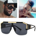 Custom Logo Fashion Vintage Women Oversized Square Sunglasses Big Frame Shield Shape Sunglasses Women