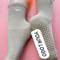 Wholesale Cotton Gym Grip Pilates Sock Women Non-Slip Yoga Socks Custom Logo Striped Yoga Grip Sock
