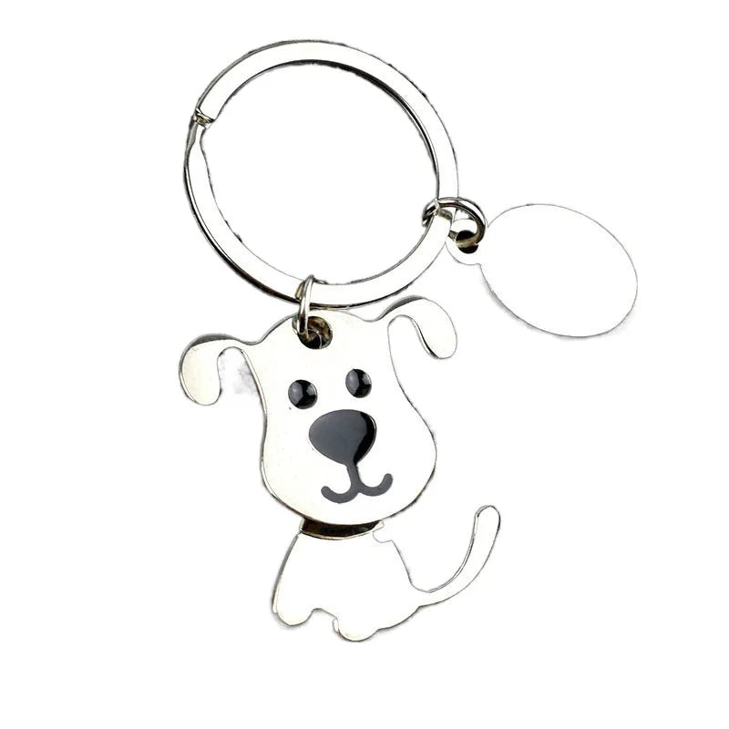 Wholesale Custom Cartoon Animals Keychain Cute Puppy Cat Pet Pendant Metal Ring Keychain