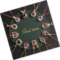 DAIHE Wholesale Titanium Steel Jewelry Purple Cz Rhinestone Necklace Diamond Pendant Gold Silver Plated Necklace for Women