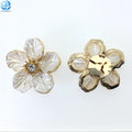 Hot Selling Pearl Crystal Flower Button Cover for Women Shirts No Sew Clip-on Button Charm Decoration Accessories