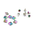 Nolvo World 9-10-12mm rainbow Finish 2-cap Pyramid Rivet Fastendog Leash Straps Rivets Bags Dog Collar Decoration Stud