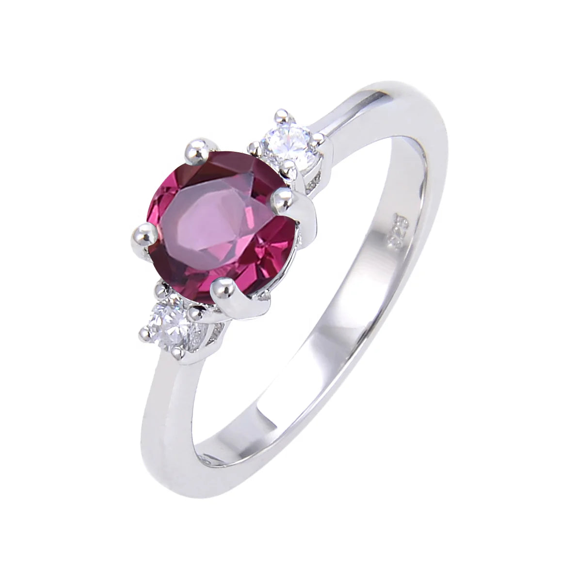 A4096 Abiding Wholesale Gemstone Fine Jewelry Fashion Red Rhodolite Garnet Wedding Engagement Latest Design Bridal Ring