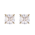 Tianyu Gems 14k Yellow Gold Four Prong Setting 1.5ct Asscher Cut Moissanite Diamond Earring Stud