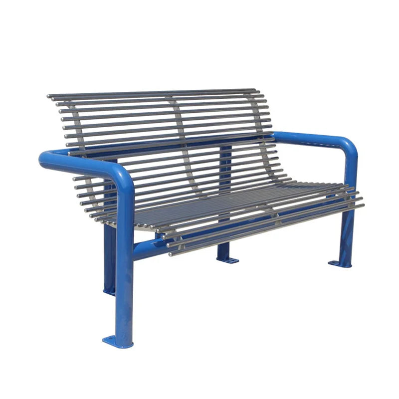 Outdoor Metal Tubular 2-Person Bench Seat Fancy Steel for Public Garden Patio Park and School for Outdoor Furniture