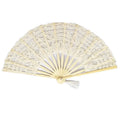 Wholesale Folding Hand Fan Pretty Bamboo Hand Fans With Thick Lace Design and Nice Tassel for Wedding Occassion
