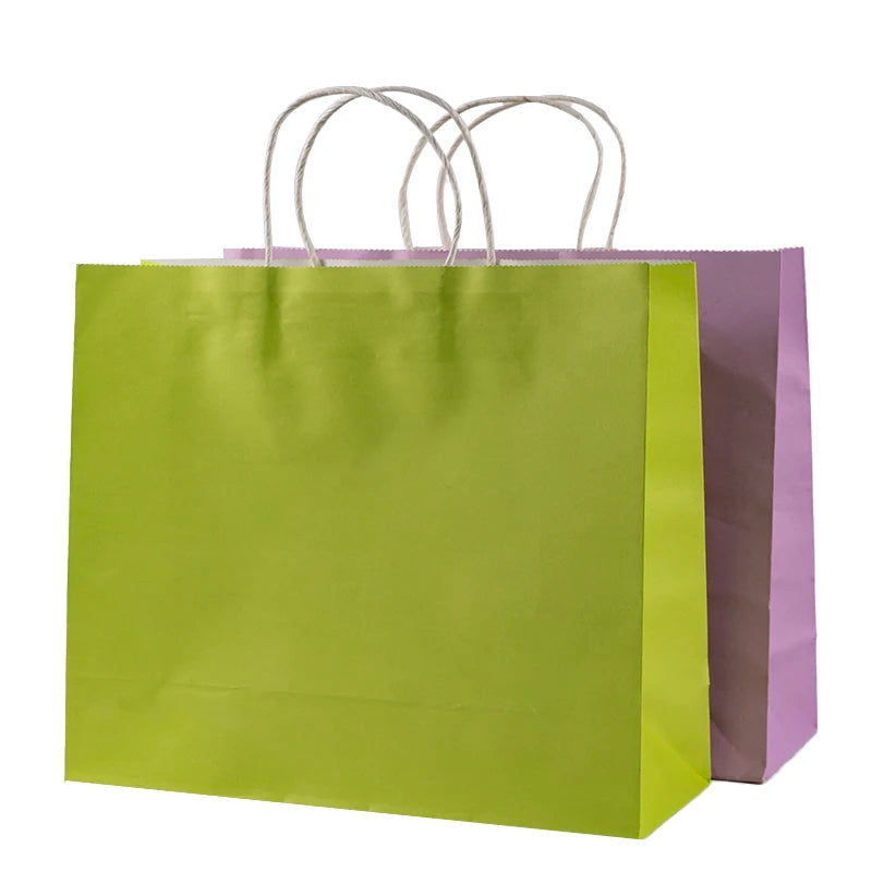 Customized Recycled Kraft Paper Bags logo Printed Paper Shopping Gift Bags Food Delivery Takeaway Paper Bag with Handle