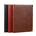 Restaurant PU Leather A4 Brown Menu Holder Cover with Gold Stamping 7 PVC Pages for Hotels Wine Bars & Restaurants (JINDA 910A)
