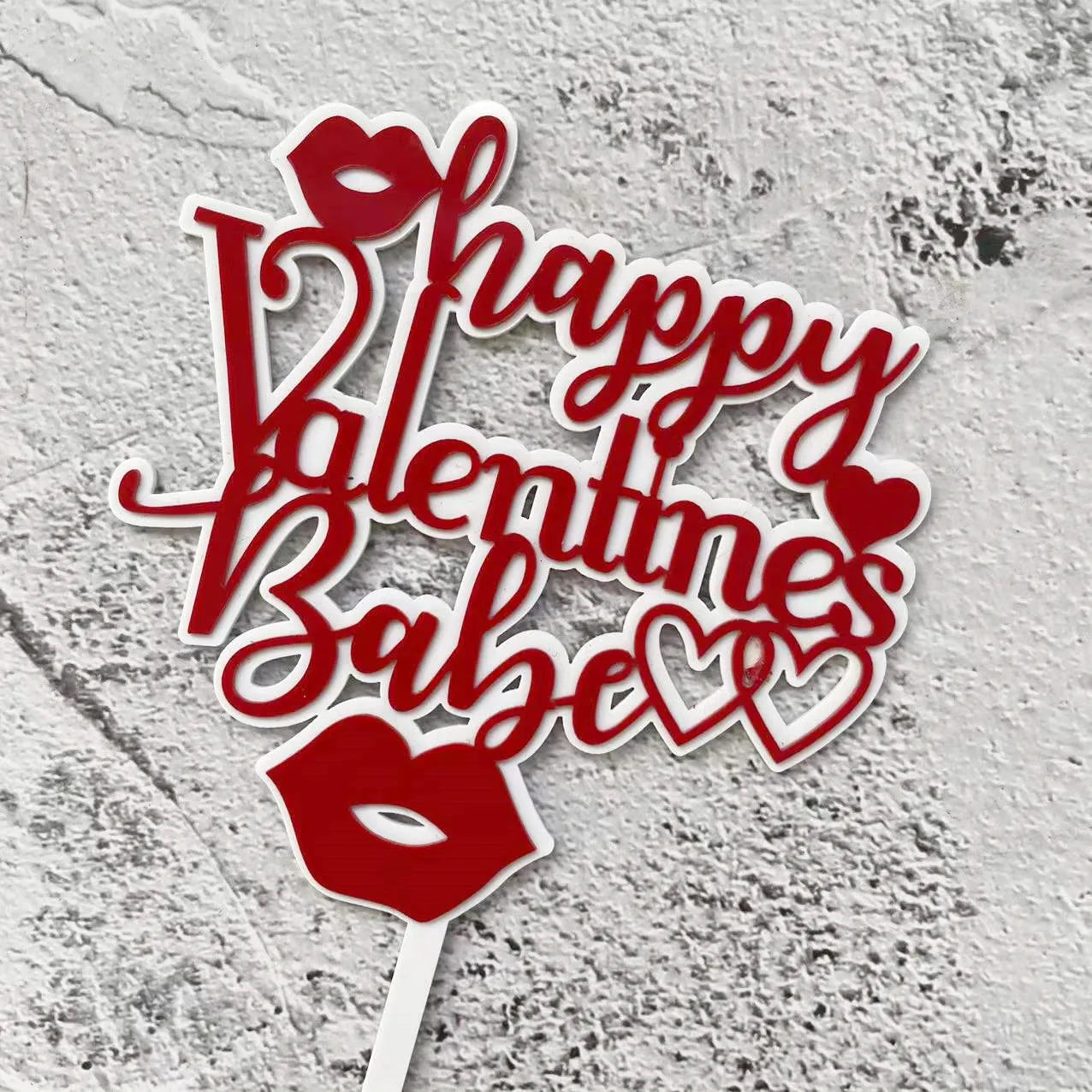 Latest Design Valentine's Day Cake Decoration Double Layer Acrylic Party Cake Topper