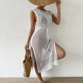 New Arrival Luxury Hollow Out Bikini Beach Dress Crochet Lace Summer Beachwear Sun Protection Swim Suits Women with Cover up