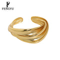 Minimalist 18K Gold Irregular Twisted Ring for Womens 925 Sterling Silver Open Adjustable Rings Custom Fine Jewelry Wholesale